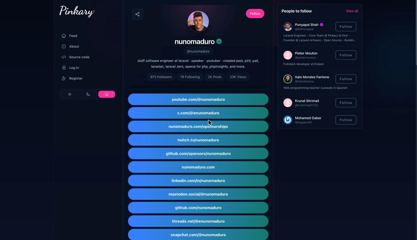 My profile on Pinkary